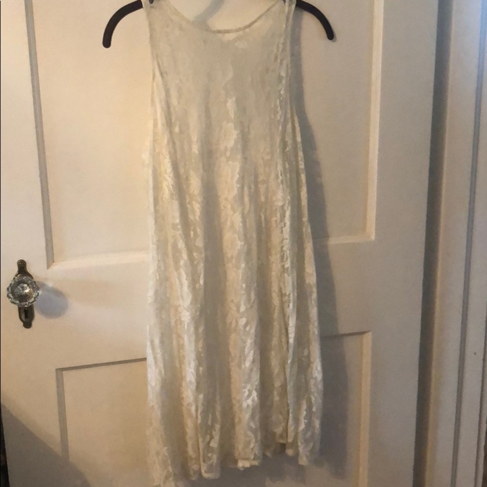 White lace slip dress